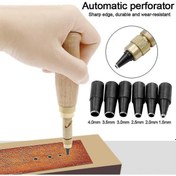 Resim Springsun Otomatik Deri Kemer Delici Seti - 6 Değiştirilebilir Uçlu, Sessiz Döner, Ahşap Ve Alyuminyum, 1.5-4mm Delik Çapı 