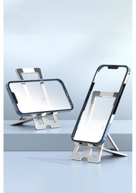Resim Gld-spt- Konfulon Cm23 Ayarlanabilir Katlanabilir Masaüstü Telefon Tutucu - Gümüş 