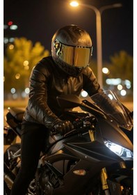 Resim Gıvı 50.x Bones Siyah 1 Renkli 1 Şeffaf Vizörlü Motosiklet Kask Gold Vizör + Şeffaf 