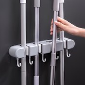 Resim Duvara Monte Paspas ve Süpürge Tutucu | Materyal Delme Gerektirmeyen Yapışkanlı Düzenleyici Banyo İçin | Esnek Silikon Klipsli Ağır Plastik | Ev Temizlik Araçları için Çoklu Kanca Tasarımı | Yerden Tasarruf Sağlayan, Kolay Kurulum, Banyo Düzenleyicileri ve Depolama 