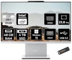 Resim LENOVO IdeaCentre 24IRH9 i7 13620H 48GB DDR5 4TB SSD 23.8" FHD IPS W11H Beyaz All in One PC & PER4 