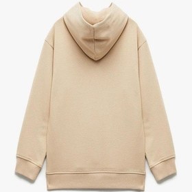 Resim Koton Erkek Çocuk Şardonlu Uzun Kollu Pamuklu Baskılı Oversize Kapşonlu Sweatshirt Bej 