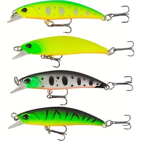 Resim 1 adet Profesyonel Kalite Yüzen Wobbler Balıkçılık Yemi, 68mm Sert Minnow, Çok Renkli ABS Malzeme, Derinlik 