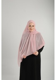 Resim Hürrem Bone Pudra Pratik Hazır Geçmeli Bone Şal Şifon Çapraz 2001 06 Pudra 
