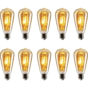 Resim Edison ST64 Flamanlı Rustik 4W LED Ampul 10'lu Dekoratif 