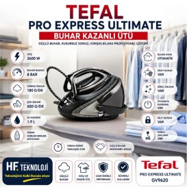 Resim Tefal Durilium Airglide Autoclean Ultra-Ince Taban ile Pro Express Ultimate 2600 W Buhar Kazanlı Ütü 