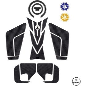 Resim Yamaha Mt10 2016 İle Uyumlu Kaydırmaz 6d Karbon 19 Parça Tank Pad Seti Gc48 KARBON 