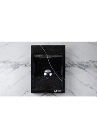 Resim Toros Siyah Yandan Batarya Çıkışlı Kare Lavabo 