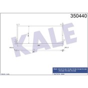 Resim KALE 350440 Kondenser Al/Brz Volvo Fh 420-Fh 460-Fh 500-Fh 540 Fh II 420-Fh II 460-Fh II 500 872×333×16 