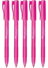 Resim Faber Castell Tükenmez Kalem Renkli Pembe - 5 Adet 