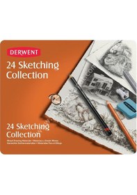 Resim Derwent Sketching Collection Çizim Kalemi Seti 24'Lü Teneke Kutu 