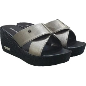 Resim Pierre Cardin Üstü Çapraz Dolgu Topuk Günlük Bayan Terlik 