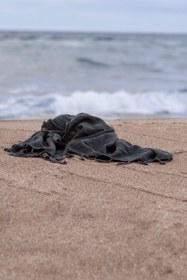 Resim Stone Taşlama Yıkamalı Gofre Peştemal Siyah - Siyah / 85X160 