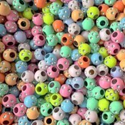 Resim 8 mm Parlak Taşlı Büyük Delikli Akrilik Şeker Renkli Boncuklar Diy Bileklik Kolye Takı Yapım Malzemeleri El Sanatları Aksesuarları için 50/100/200 adet 
