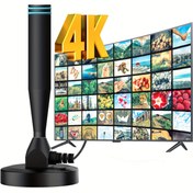 Resim 2025 Yeni Tip PRO HDTV Anteni, 6000 Mil HD Sinyal Alımı, 4K1080 Destek, İç/Dış Mekan, Evrensel Akıllı TV Uyumluluğu, 360 ° Sinyal Geliştirme, Pil Gerektirmez, Adaptör ile Kolay Kurulum, PC Malzemesi, Kentsel/Kırsal Kullanım için Uygundur 