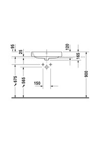 Resim Duravit Happy D.2 Canak Lavabo Taslanmıs 600 x 400 MM 2314600000 
