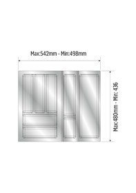 Resim Mutfak Çekmece Içi Kaşıklık 54cm X 48cm Yanlar Ve Boydan 4cm Kesilebilir, Beyaz Beyaz 