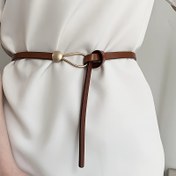 Resim Suit Slim Belt Çok Yönlü Kemer Bayanlar Çok Yönlü Düğümlü Dekoratif Kemerler Siyah Eşleştirme Elbise Kazak Bel Kadınlar Için 