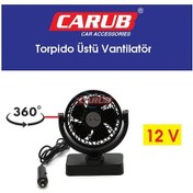 Resim Carub Vantilatör 12v Torpido Üstü Tekli Fan Ayarlı 