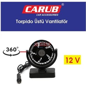 Resim Carub Vantilatör 12v Torpido Üstü Tekli Fan Ayarlı 