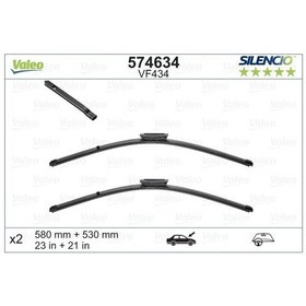 Resim VALEO 574634 Silecek Seti X / Trem 580/530Mm Flat / Blade ( Renault : Kangoo 08-- ) 7701068753 (WK843121) 