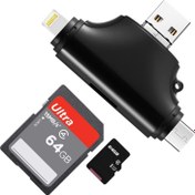 Resim Gn-27 Otg 4 In 1 Micro USB Flash Disk Type C Mikro Sd Kart Okuyucu Ios iPhone Android Apera Gn-27 Otg 4 In 1 Micro USB Flash Disk Type C Mikro Sd Kart Okuyucu Ios iPhone Android 