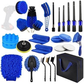 Resim 27 Adet/takım Wrs-cs29 Araba Yıkama Temizleme Fırçası Seti Araba İç Çatlak Temizleme Elektrikli Matkap Fırçası 
