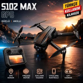 Resim Rose Teknoloji S102MAX Gps Drone Ekranlı Kumanda Eve Dönüş Modlu Takip Et Modlu Çift Bataryalı Taşıma Çantalı Uzun Pil Ömürlü Drone 