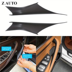 Resim Araba İç Kapı Çekme Kolu Paneli Çekiç Süslemeleri için BMW 5 Serisi G30 G38 2018-2020 Mat Siyah 2/4 adet Otomobil Aksesuarları 