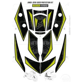 Resim Yamaha Xmax 250 Tank Pad Full Set 12 Parça Siyah-sarı 2018-2023 