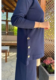 Resim Rabia Şamlı Sezen Triko Takım Lacivert Çok Renkli 