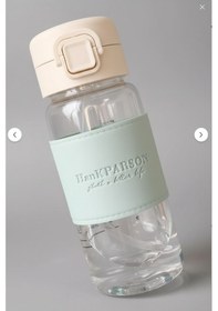 Resim 500 Ml Pipetli Plastik Suluk- Deri Kaplamalı-taşınabilir-sızdırmaz-öğrenciler Uygun Yeşil 