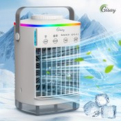 Resim Gisay Mini Taşınabilir Soğutucu ve Nemlendirici & RGB Işıklı USB Güçlü Masaüstü Fan, 4 Hız Ayarı, Kompakt Tasarım - Yatak Odası, Ofis, Seyahat için Portatif Mini Fan, Hafif Nemlendirici 