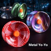 Resim Başlangıç Seviyesi ve Çocuklar İçin Metal Alaşımlı Yo-Yo Oyuncak - Turuncu Vurgulu Mavi, Ergonomik Tutuş, Noel ve Cadılar Bayramı Hediyeleri için Dayanıklı Tasarım, Dış Mekan Oyunu & Beceri Geliştirme, Dekoratif Dönen Oyuncak | Şık Döner Oyuncak 