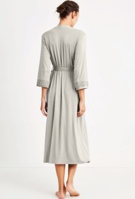 Resim Dantel detaylı hamile sabahlık - Lacivert / S 