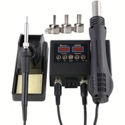 Resim İki bir arada Kaynak İstasyonu LCD Dijital Ekran Kaynak Tamir İstasyonu Mobil Telefon BGA SMD PCB IC Bakım ve Kaynak Aracı Kiti 8898 