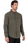 Resim The Biker Jeans Eagle Khaki Korumalı Motosiklet Gömleği Erkek 