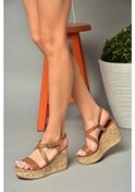 Resim Fox Shoes S996054409 Taba Dolgu Topuklu Kadın Ayakkabı Taba-suni Deri 