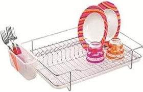 Resim Metal Yonca Paslanmaz Krom Bulaşıklık Tezgah Üstü Bulaşık Kurutma Sepeti 