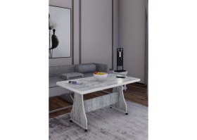 Resim Eliusta Tekerlekli Mdf Masa %100 Mdf Orta Sehpa Ofis Masası Salon Orta Sehpa Yemek Masası 