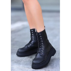 Resim Roxan Siyah Cilt Bağcıklı Bot 