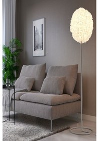 Resim Ikea Beyaz Minimalist Yer Lambası Lambader Beyaz 