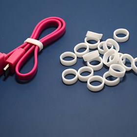 Resim 50 Adet Silikon Kablo Bağı - USB ve Güç Kabloları için Isıya Dayanıklı Lastik Bağlar, Ofis Kullanımı İçin Temel 