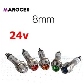 Resim Ic-225 24V 8Mm Sinyal Lambası Metal Led Lamba 10 Adet-Kırmızı 