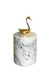 Resim MIARIK DESIGN & DEKORASYON Dekoratif Leylak Mermer Pamukluk Gold Kuğu Detaylı 