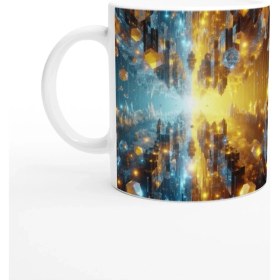 Resim Ikizler Burcu Baskılı Kahve Kupası - Büyülü Kristal Mağarası Temalı Vs1 