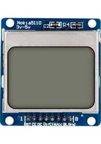 Resim Nokia 5110 84x48 LCD Ekran (Mavi Arka Işıklı) 