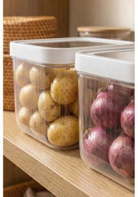 Resim 2'li 12 Lt Multibox Beyaz Kayar Kapaklı Saklama Kabı & Erzak Kabı & Patates Soğan Kovası Siyah 