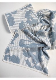 Resim Desenli& Yatay Çizgili %100 Pamuk El/yüz Havlusu - Yüksek Su Emici -45x85cm-mavi Mavı Mavi 