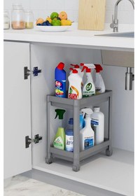 Resim Tezgah Altı Tekerlekli Raf Ünitesi, Antrasit 